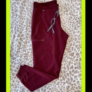 FIGS Zamoras (Large Regular) Yoga Waist Burgundy